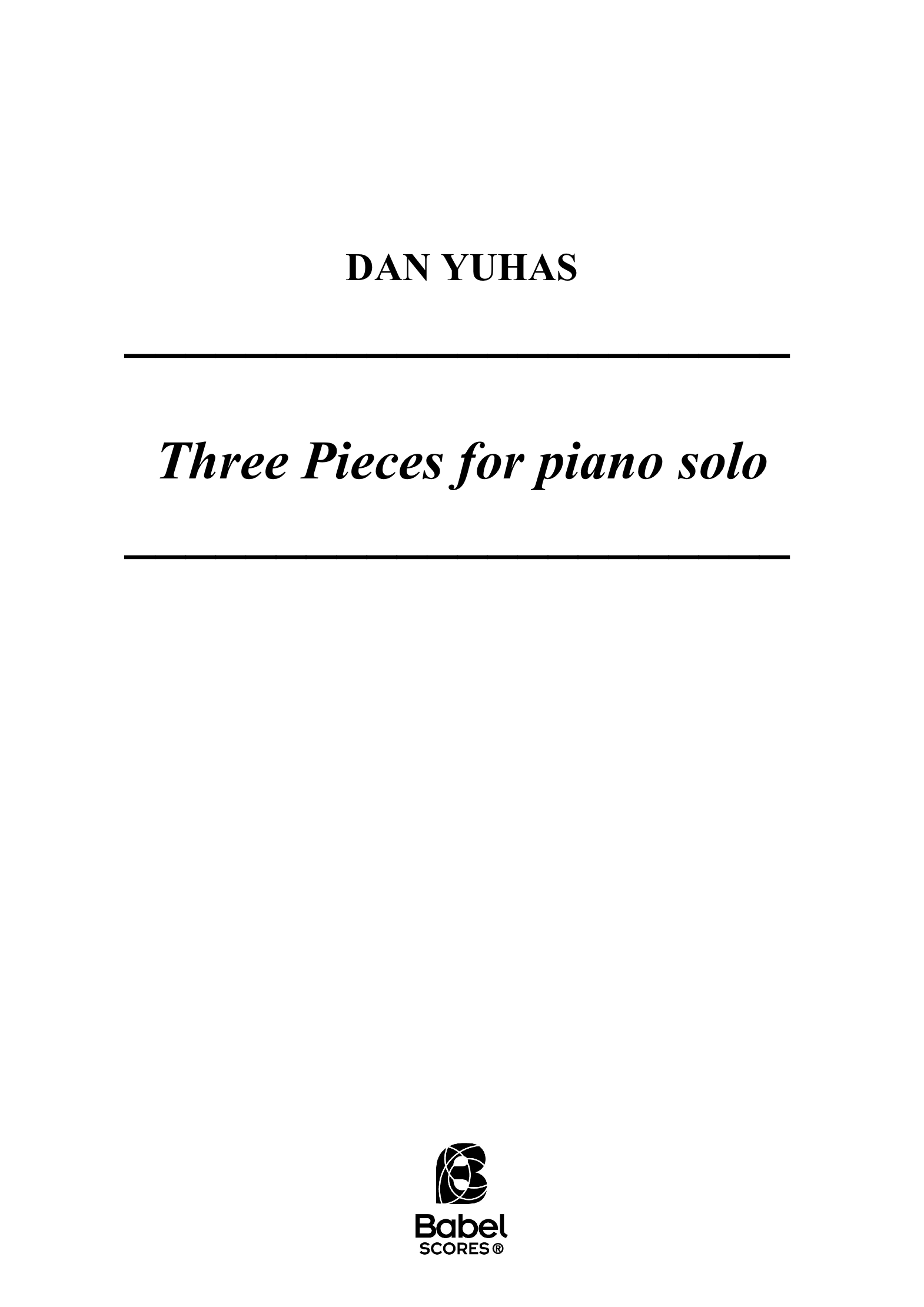 Dan Yuhas 3 pieces for piano solo A4 z